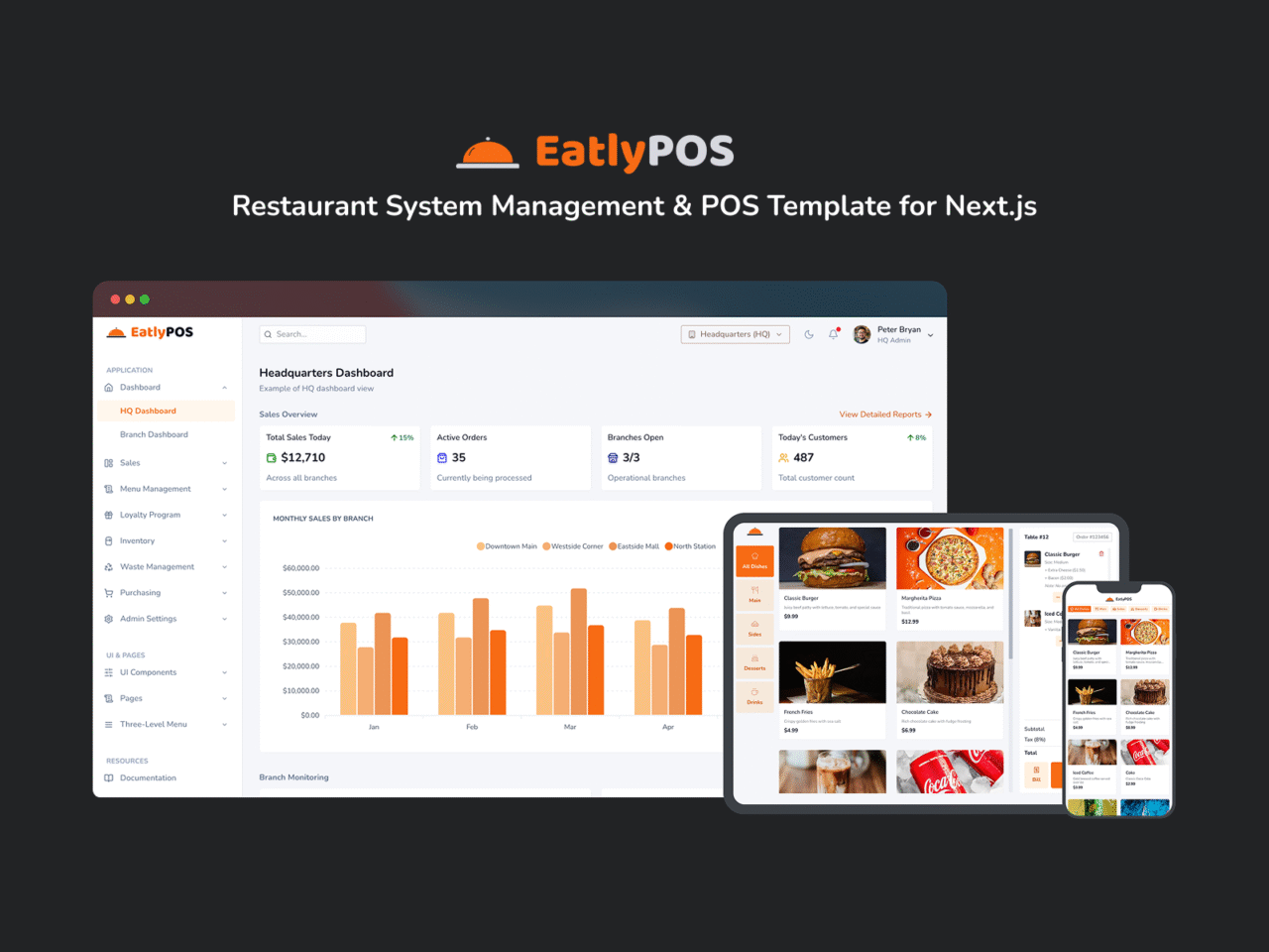 EatlyPOS | Restaurant System Management & POS Template for Next.js