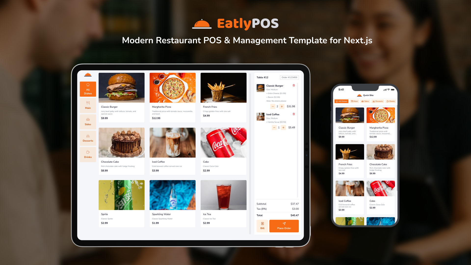 EatlyPOS - Modern Restaurant POS & Management System Template for Next.js