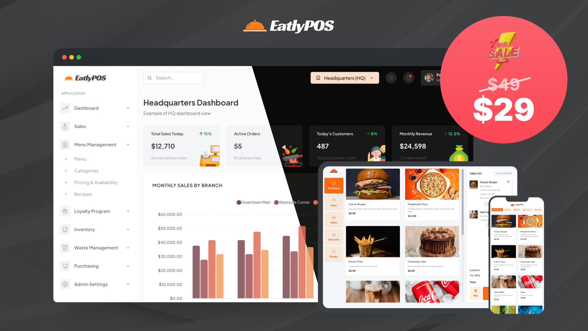 EatlyPOS Promo Launch - Restaurant System Management & POS Template for Next.js